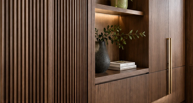 Contemporary custom wood cabinetry and architectural millwork